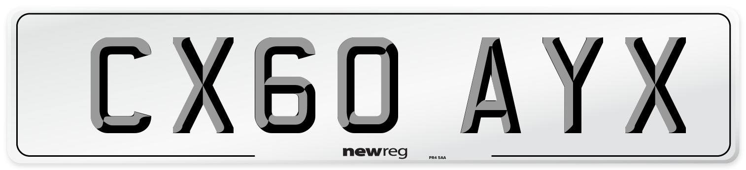 CX60 AYX Number Plate from New Reg